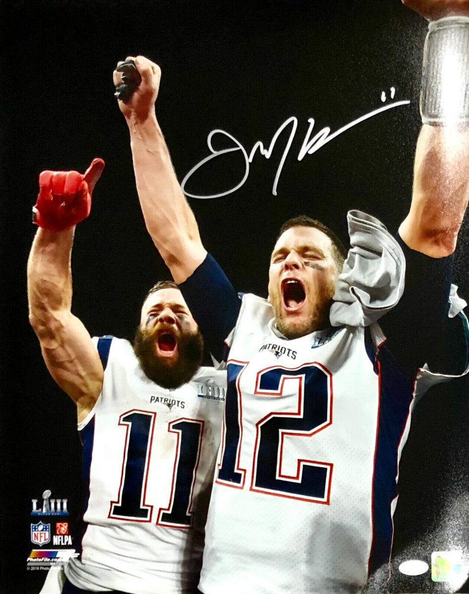 Julian Edelman New England Patriots Signed SB LIII MVP w/ Brady 16x20 Photo  JSA