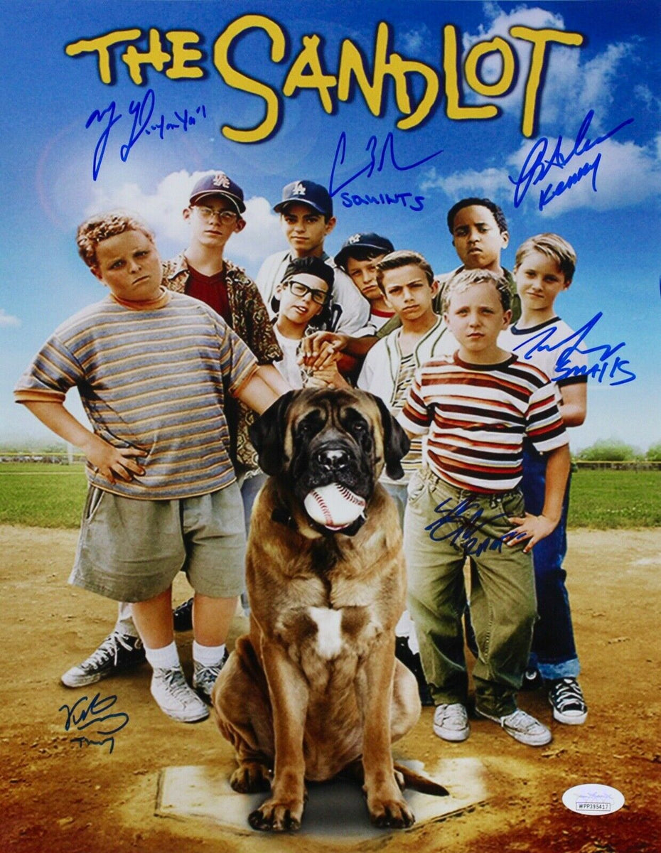 The Sandlot Framed Signed Jersey JSA Autographed by 6 Cast Members