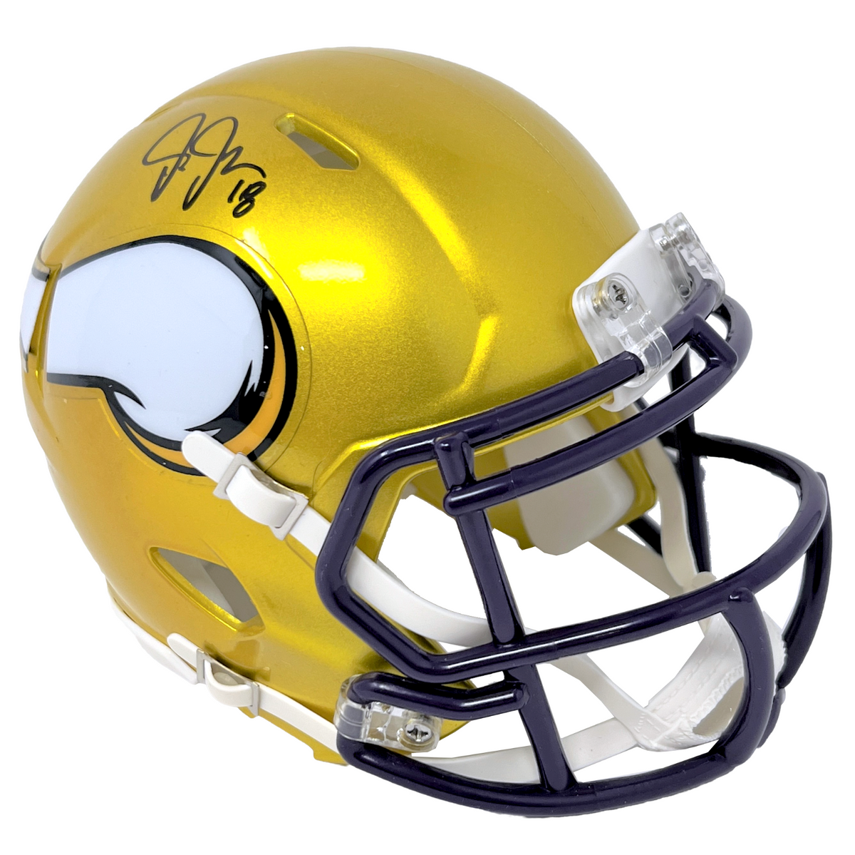 Justin Jefferson Vikings Signed Riddell Salute to Service Mini Helmet –  Diamond Legends Online