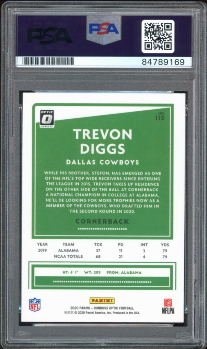 Autographed Dallas Cowboys Trevon Diggs 2020 Panini Donruss Optic