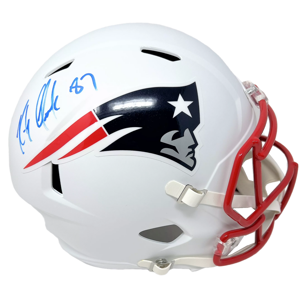 : Rob Gronkowski Autograph Helmet Patriots Replica Speed