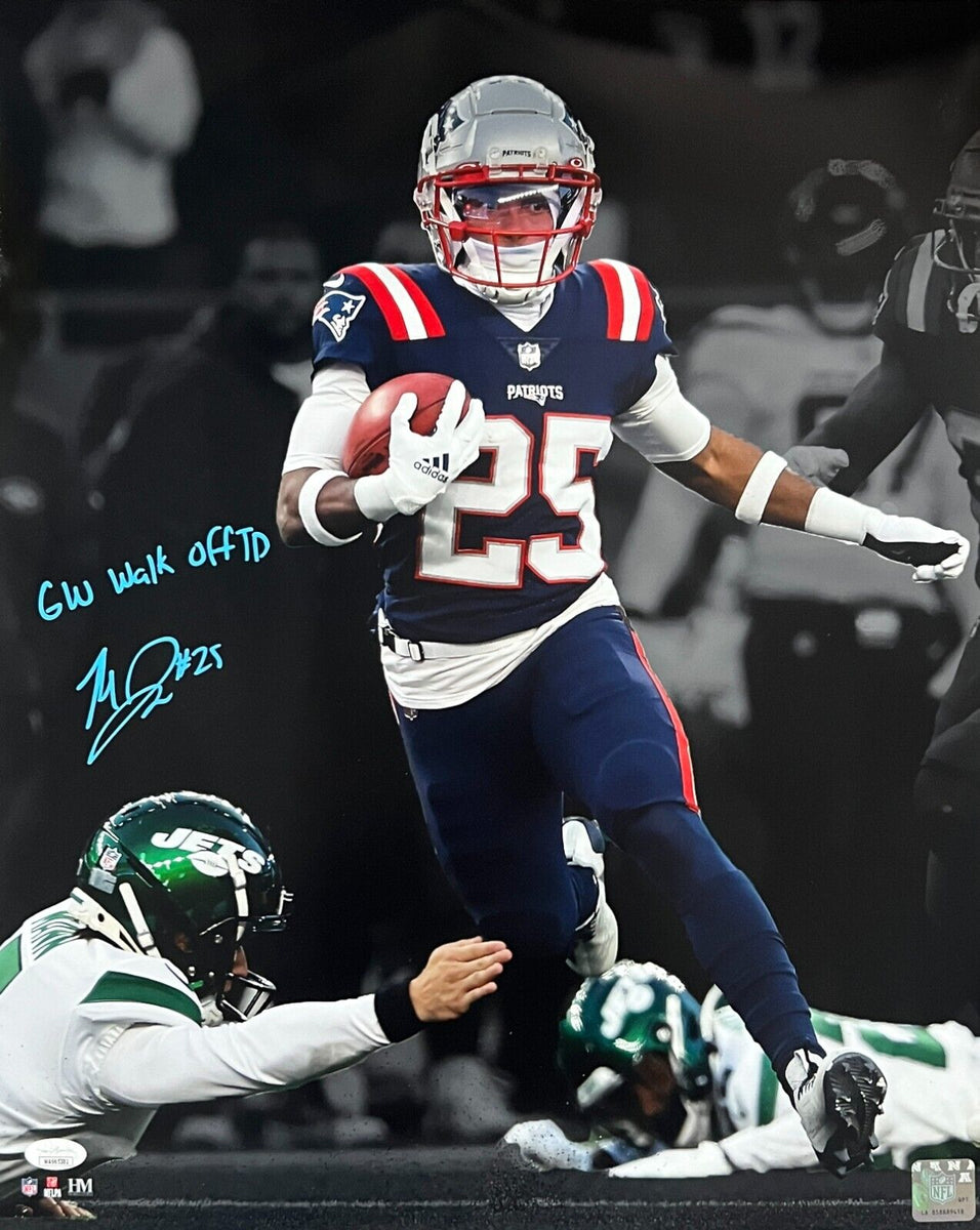 Marcus Jones New England Patriots Signed GW Walk Off TD Insc Spotlight –  Diamond Legends Online