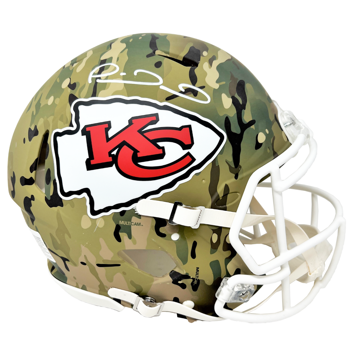 Patrick Mahomes Autographed Kansas City Chiefs Camo Full Size Helmet  Beckett - Game Day Legends