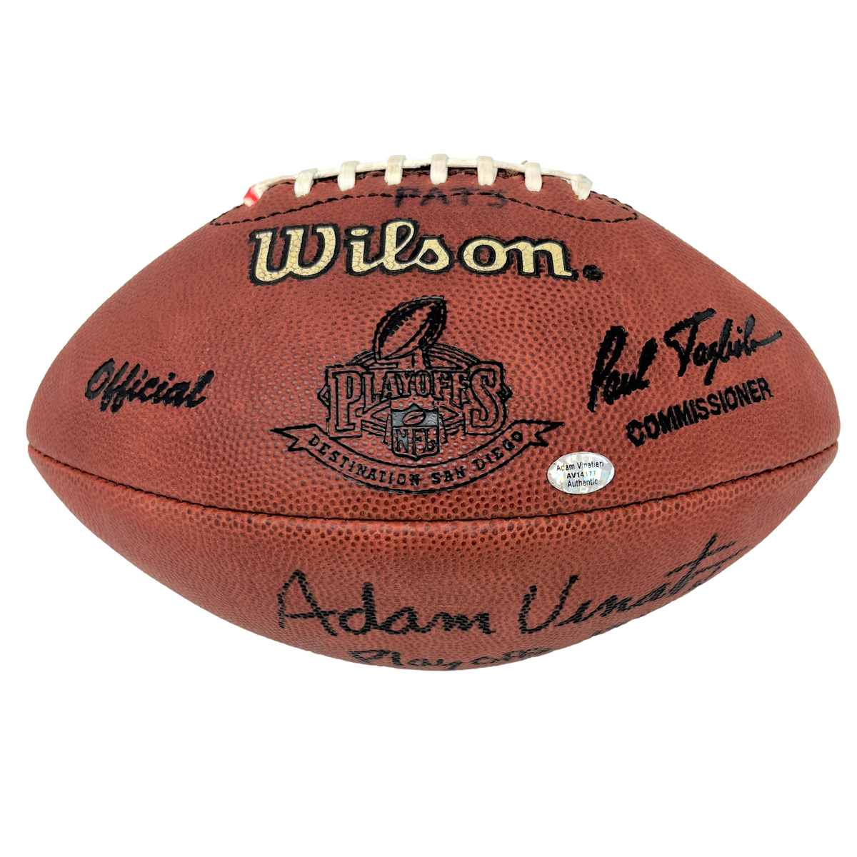 Lot Detail - 2004-2005 New England Patriots Super Bowl XXXIX Champions  Team-Signed Football with (30) Signatures Featuring Brady and Vinatieri