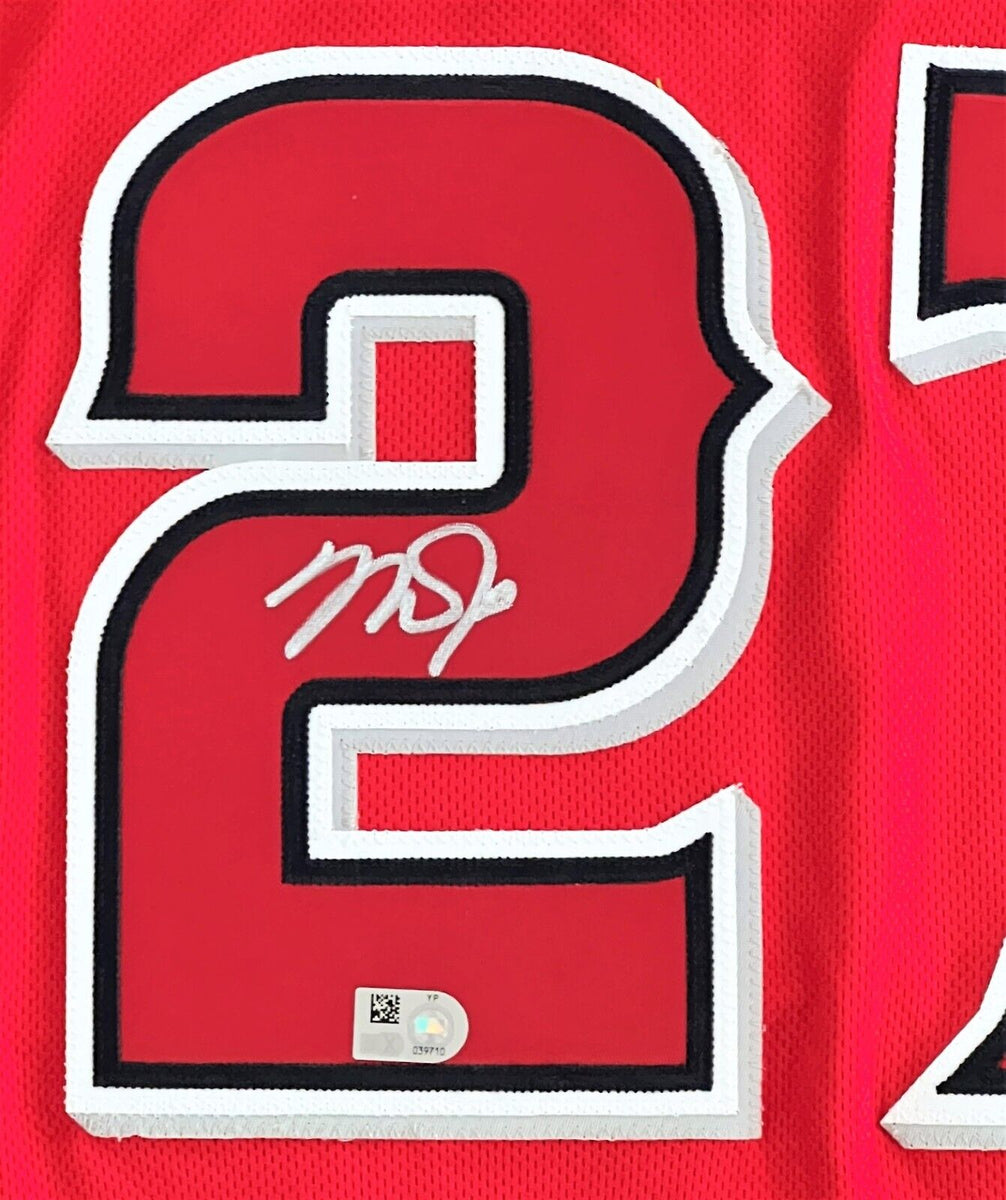 Mike Trout Autographed and Framed Red Angels Jersey