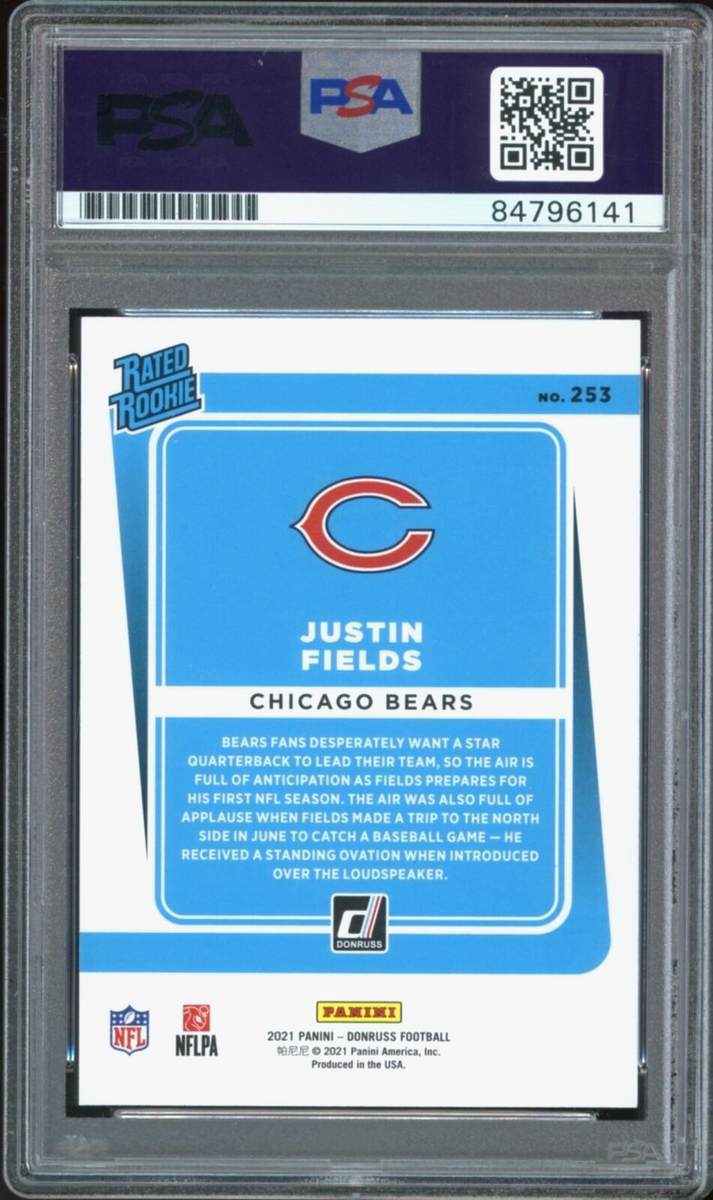 : Justin Fields 2021 Donruss Mint Rated Rookie Card #253  Picturing this Chicago Bears First Round Pick in his Dark Blue Jersey :  Collectibles & Fine Art