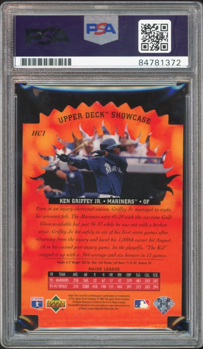 1996 Upper Deck Hot Commodities Ken Griffey Jr. On Card PSA/DNA