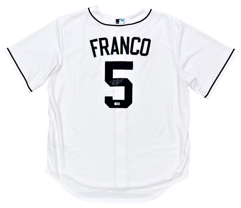 Wander Franco Tampa Bay Rays Signed Authentic Nike White Jersey USA SM Authentic