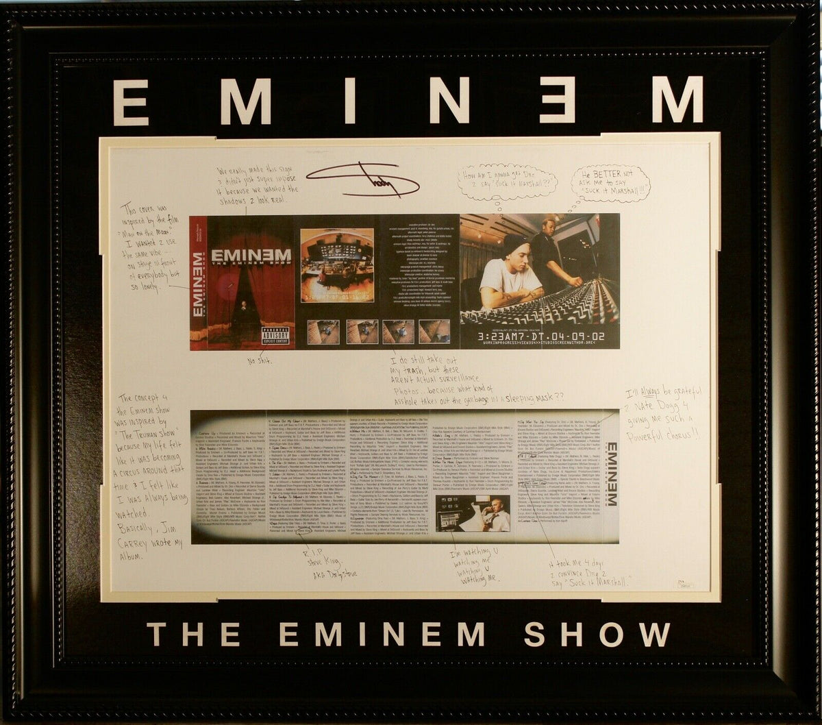 Eminem Show Slim Shady Signed LE Lithograph Auto Custom Designed Frame ...