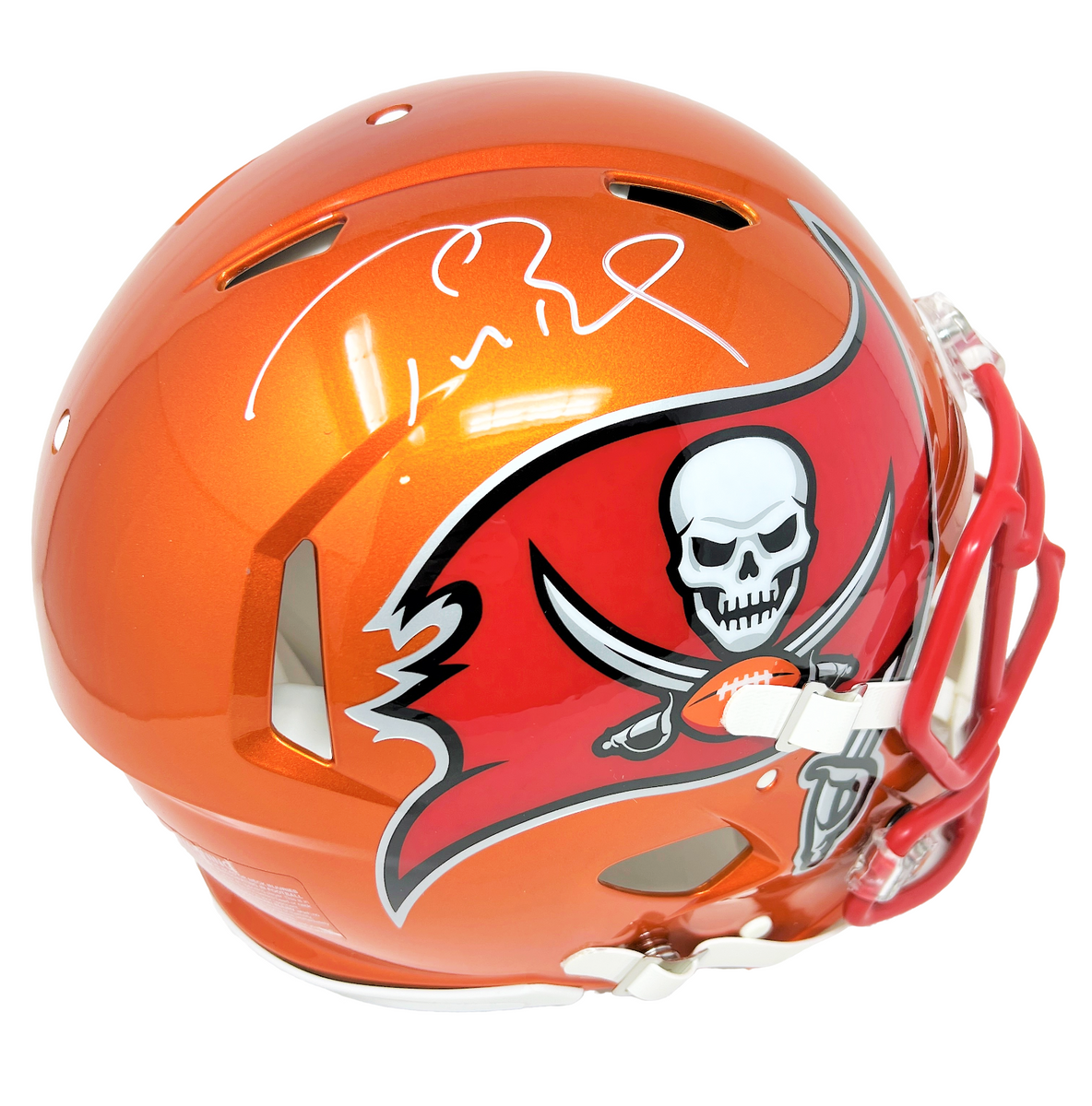 Tom Brady Signed Tampa Bay Bucs Speed Creamsicle F/S Auth Helmet - Fanatics