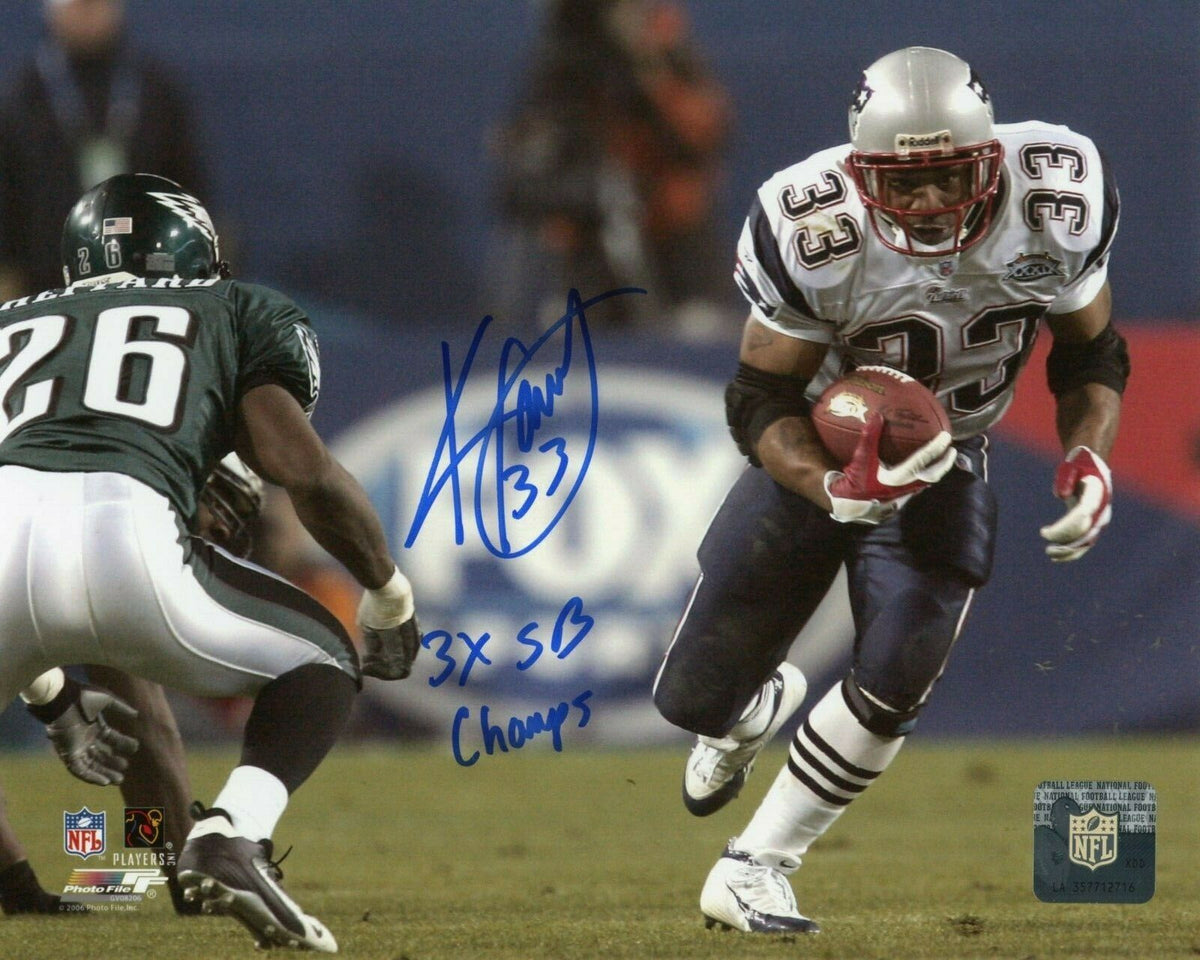 Kevin Faulk New England Patriots Signed Super Bowl XXXIX 8x10 3x SB Ch –  Diamond Legends Online