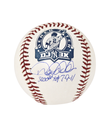 Derek Jeter New York Yankees Signed OMLB DJ3K Baseball 3000th Hit 7-9-11 Ins MLB