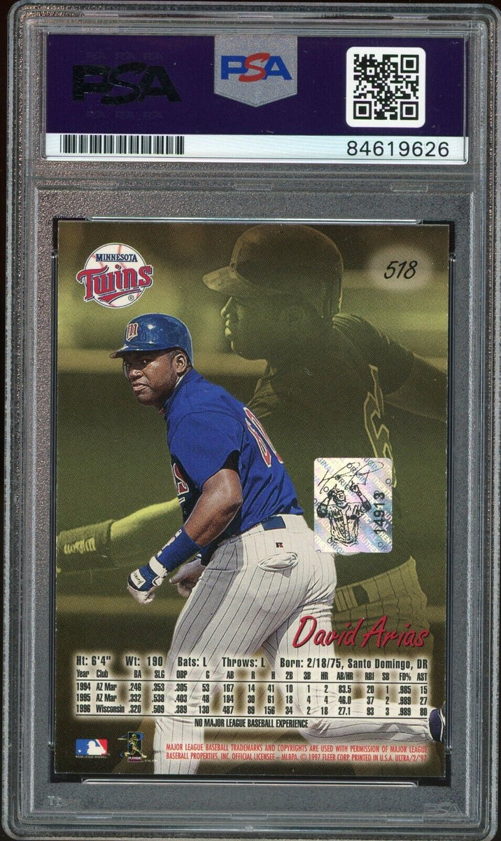 1997 Fleer Ultra #518 David Ortiz (David Arias) RC RedSox PSA/DNA