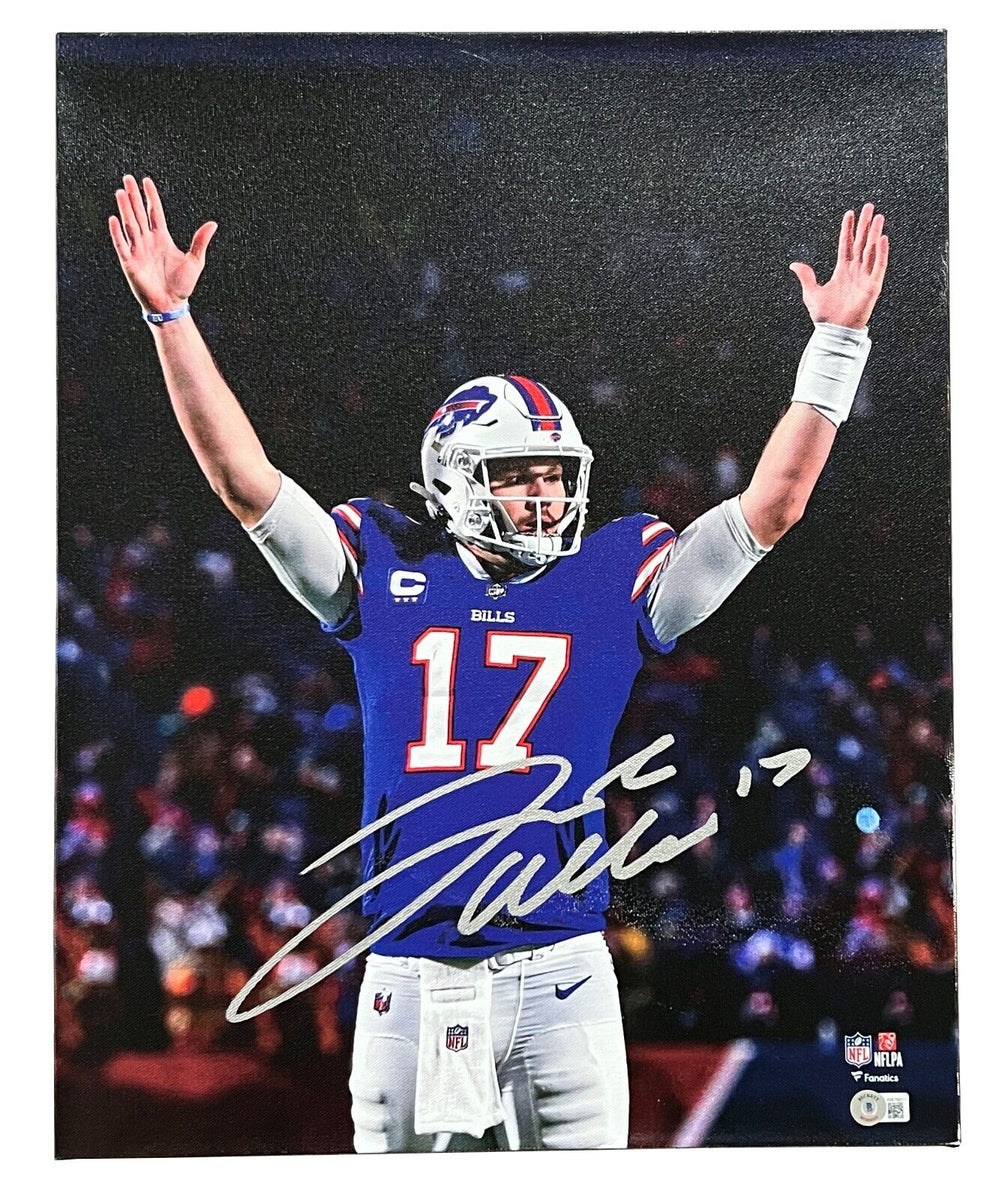 Josh Allen Buffalo Bills Signed Leap Over Spotlight 16x20 Photo BAS Be –  Diamond Legends Online