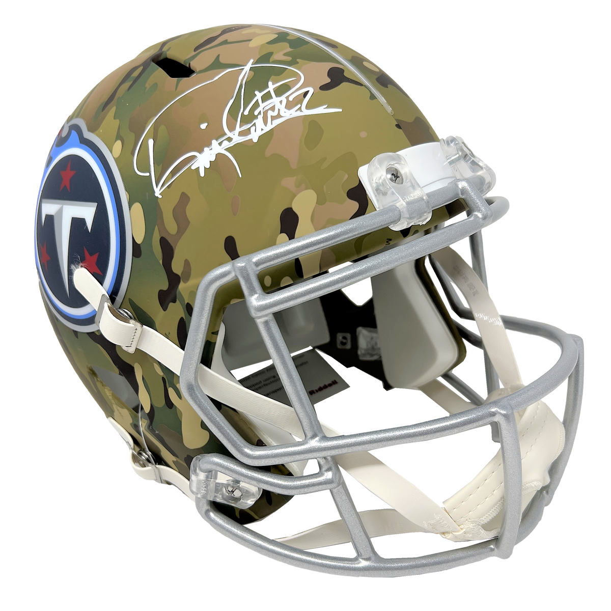 Derrick Henry Autographed Tennessee Titans Lunar Eclipse White Full Size  Replica Speed Helmet Beckett BAS QR Stock #196613