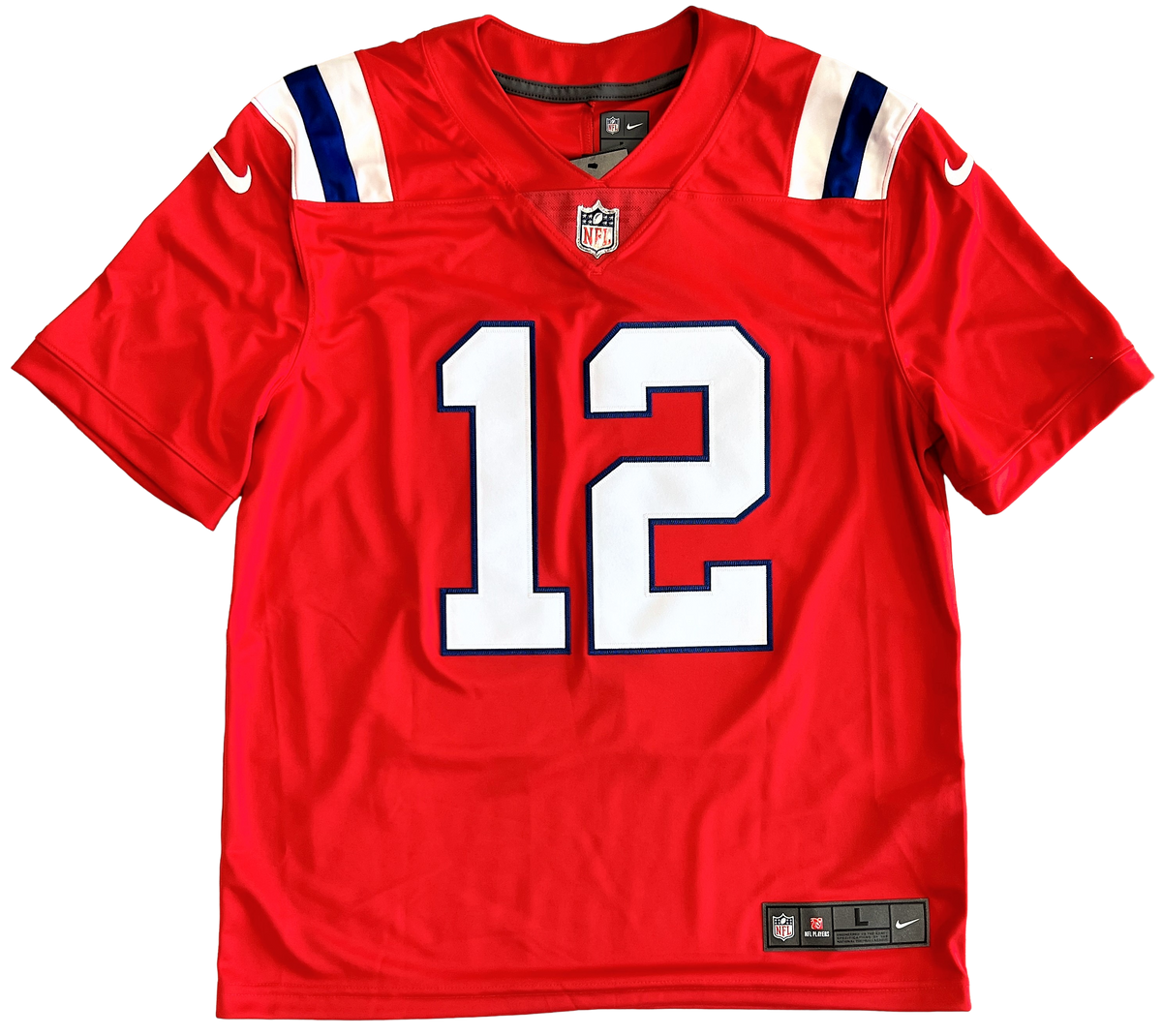 Tom Brady New England Patriots Signed Nike Red Throwback