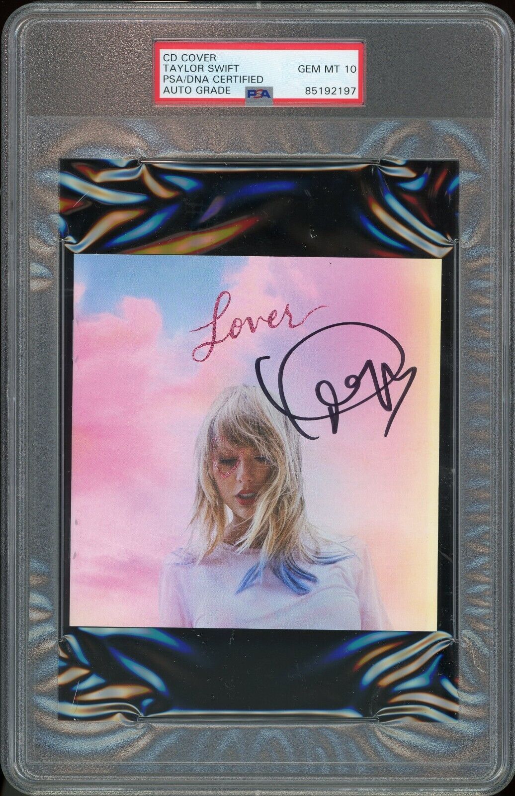 Taylor Swift Signed Lover CD Album Cover PSA/DNA Auto GEM