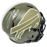 Josh Allen Buffalo Bills Signed Riddell Salute to Service Replica Helmet BAS