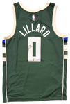 Damian Lillard Milwaukee Bucks Signed Hunter Green Nike Icon Swingman Jersey BAS