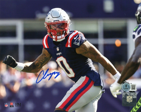 Christian Gonzalez New England Patriots Signed Action 16x20 Photo BAS