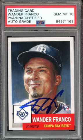 2022 Topps Living #495 Wander Franco RC Rookie On Card PSA/DNA Auto GEM MINT 10