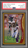 1998 Topps Chrome Refractor #35 Randy Moss On Card PSA/DNA Authentic Auto 10