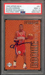 1996 Upper Deck Rookie Exclusives #R1 Allen Iverson On Card PSA 9/10 Auto MINT