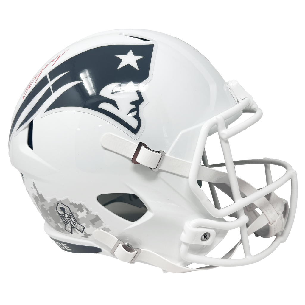 Christian Gonzalez Patriots Signed Riddell Salute to Service Replica H – Diamond Legends Online