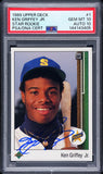1989 Upper Deck #1 Ken Griffey Jr. RC Rookie PSA 10/10 Auto GEM MINT0