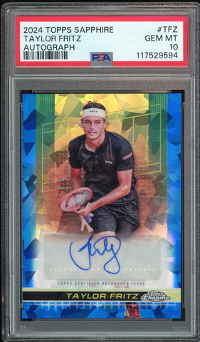 2024 Topps Chrome Sapphire Tennis #TFZ Taylor Fritz Auto PSA 10 GEM MINT0