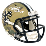 Drew Brees New Orleans Saints Signed Riddell Camo Mini Helmet BAS Beckett