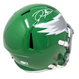 Jalen Hurts Philadelphia Eagles Signed Kelly Green Alternate Replica Helmet BAS