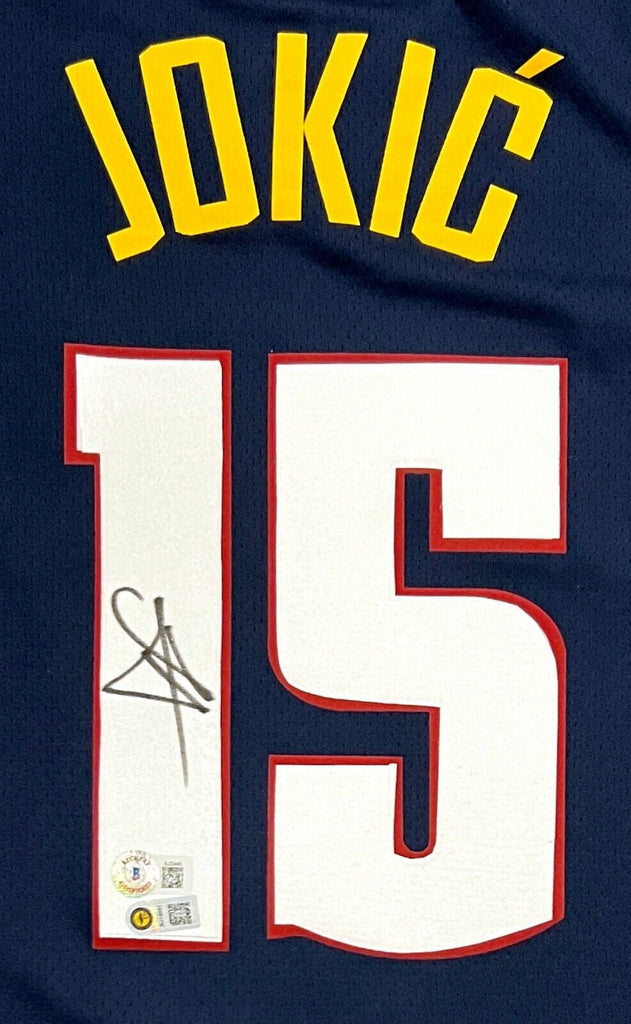 Nikola Jokic Denver Nuggets Signed Navy Nike Icon Swingman Jersey