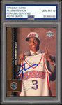 1996 Upper Deck #301 Allen Iverson RC Rookie On Card PSA/DNA Auto GEM MINT 10