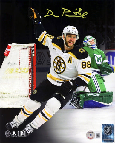 David Pastrnak Boston Bruins Signed 50th Goal Celebration 16x20 Photo BAS