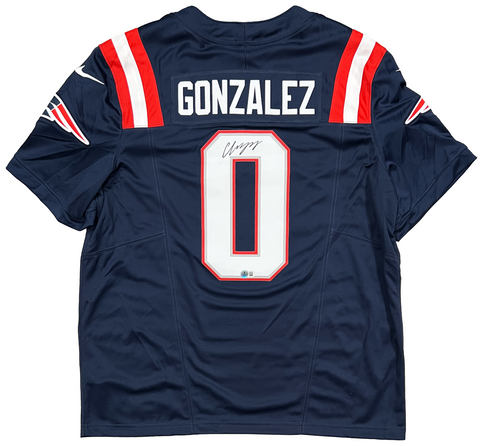 Christian Gonzalez New England Patriots Signed Authentic Nike Limited Jersey BAS