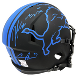 Detroit Lions Goff/St. Brown/Gibbs/Laporta/Hutchinson Signed Eclipse Helmet BAS