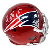 Rob Gronkowski New England Patriots Signed Riddell Flash Replica Helmet JSA