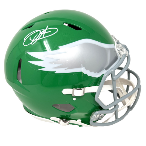 Jalen Hurts Philadelphia Eagles Signed Riddell Kelly Green Authentic Helmet BAS
