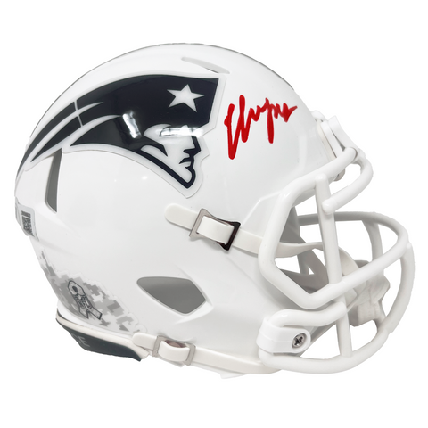 Christian Gonzalez Patriots Signed 2024 Salute to Service Mini Helmet BAS