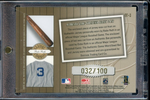 2001 Donruss Classic Combos Babe Ruth Dual Game Used Bat/Jersey #/100 #CC3