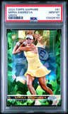 2024 Topps Chrome Sapphire Tennis Green /125 Mirra Andreeva RC PSA 10 GEM MINT0