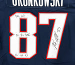 Rob Gronkowski Patriots Signed Career Stats Inscribed Nike Elite Jersey JSA