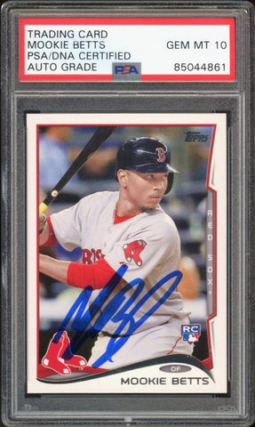 2014 Topps Update #US26 Mookie Betts RC Rookie On Card PSA/DNA Auto GEM MINT 10