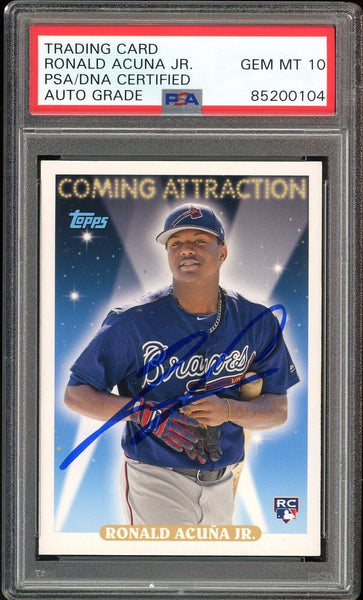 Ronald Acuna Jr Signed outlet Autographed 2018 Topps Update RC Rookie Card PSA Auto