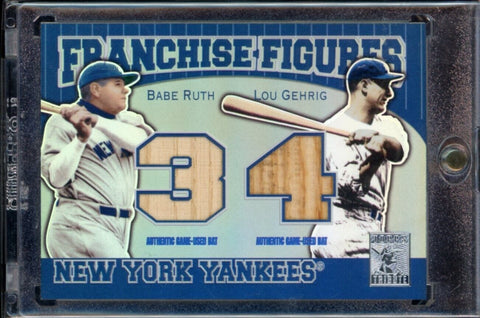 2001 Topps Tribute Franchise Figures Babe Ruth Lou Gehrig Dual Game Used Bats SP