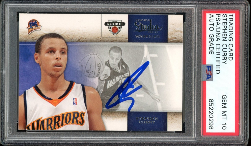 2009-10 Panini Studio #129 Stephen Curry RC On Card PSA/DNA Auto