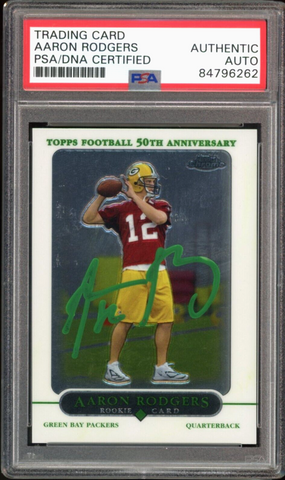 2005 Topps Chrome #190 Aaron Rodgers RC Rookie On Card PSA/DNA Auto Authentic