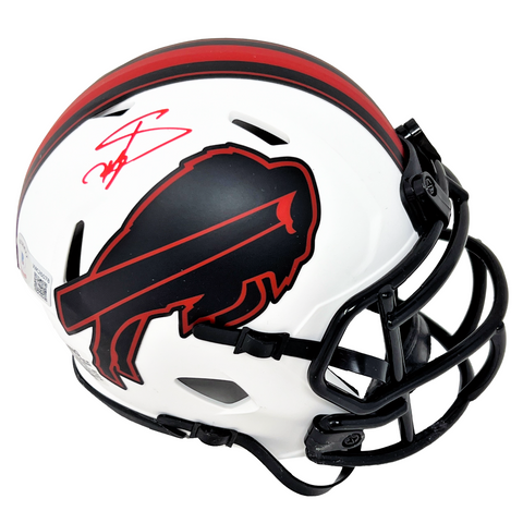 Stefon Diggs Buffalo Bills Signed Riddell Lunar Mini Helmet BAS Beckett