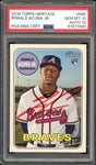 2018 Topps Heritage #580 Ronald Acuna Jr. RC Red Ink PSA 10/10 Auto GEM MINT